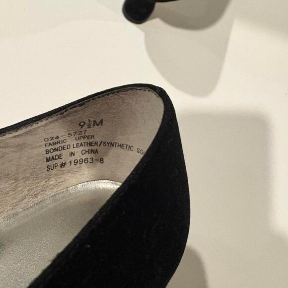 Black suede vintage 90s kitten heels - Picture 5 of 6